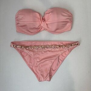 Victoria’s Secret Pink Bandeau Bikini Set – 34D Top / Medium Bottoms